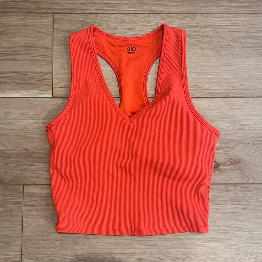 Alo Yoga Ribbed Cropped Racerback Tank